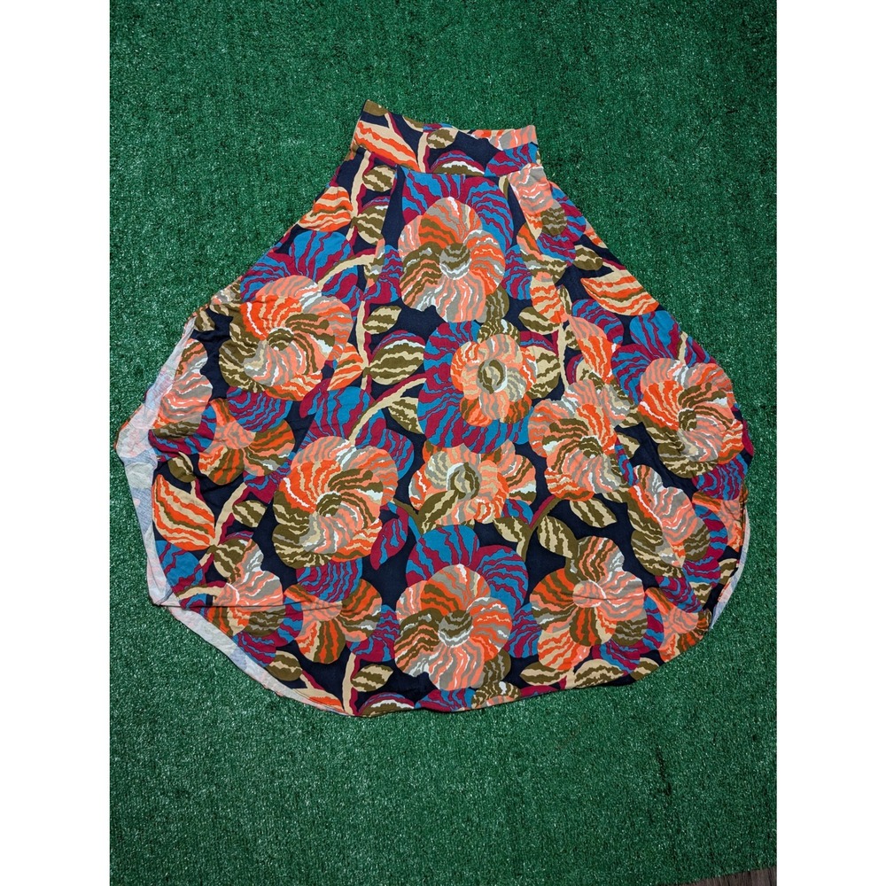 HD in Paris Floral Maxi Skirt Colorful Print High Low Hem Women's S‎ (Read)